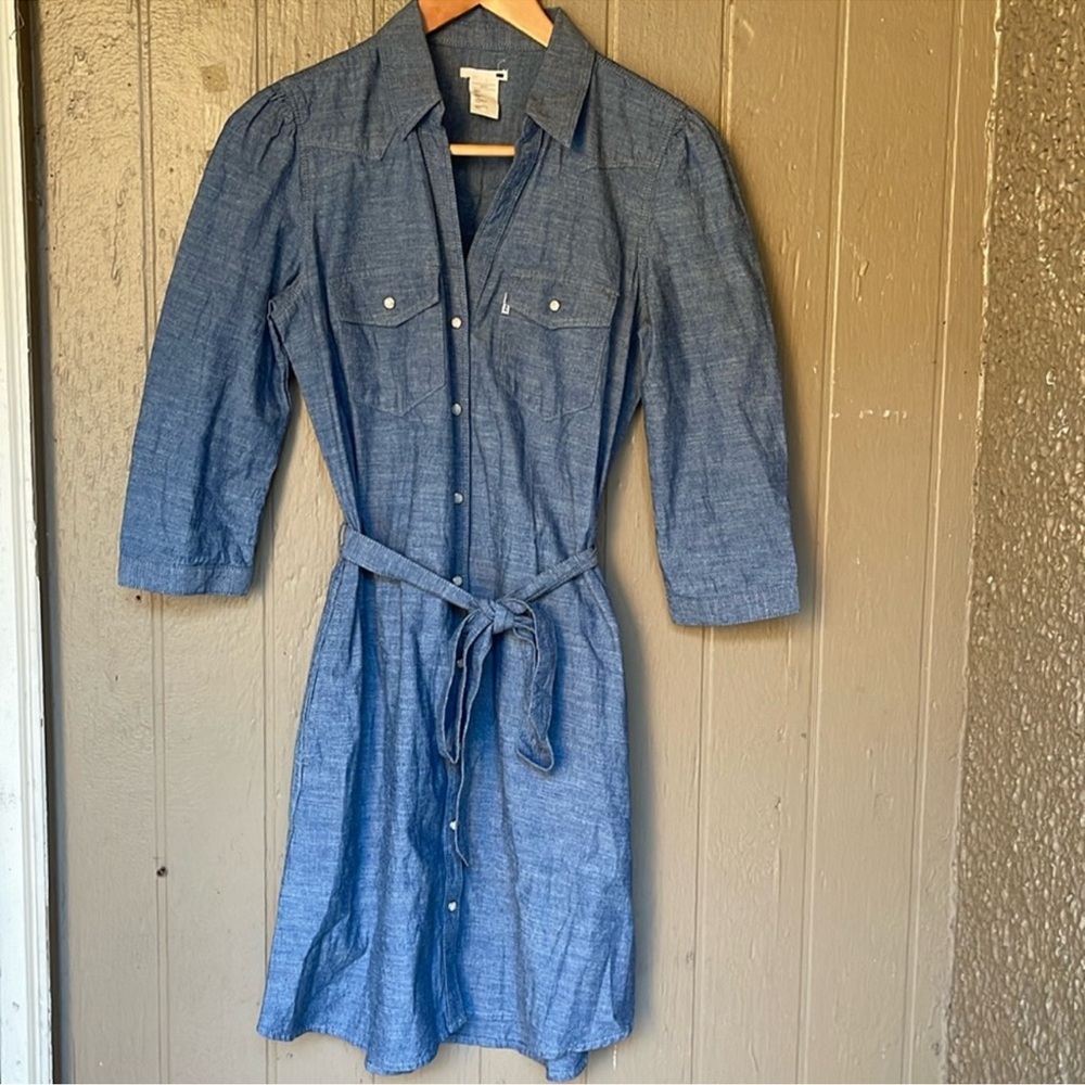 Levi’s  Denim Blue belted midi  Dress